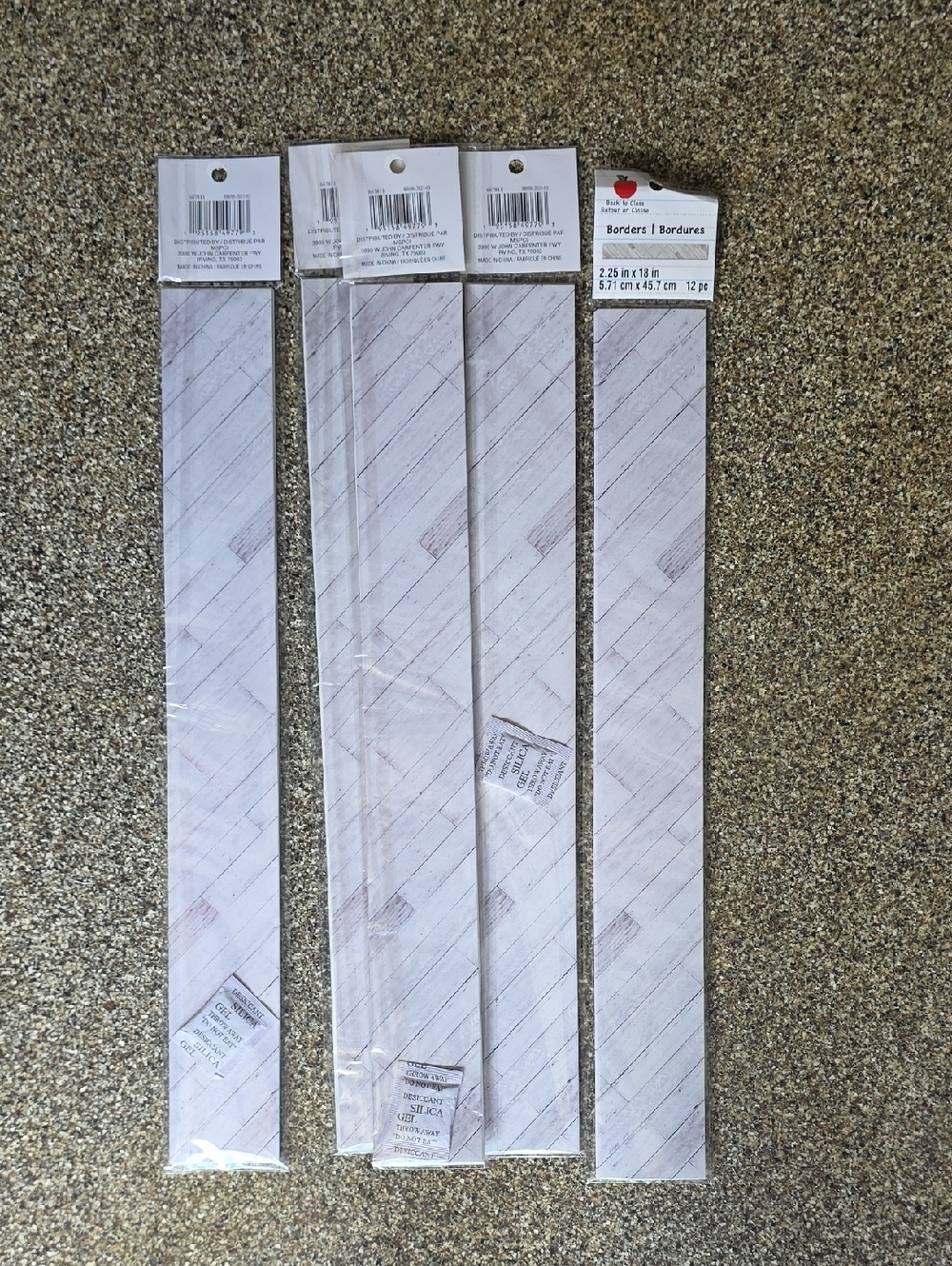 Decorative  Woodgrain Border - Whitewashed (Pack of 5)
